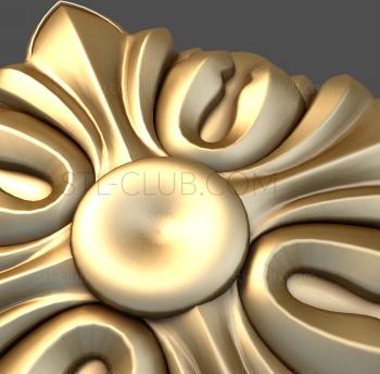 3D мадэль Квадратный цветок с серединой (STL)